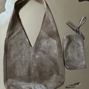 Vince Camuto Tan Shoulder Bag Set with Suede Finish